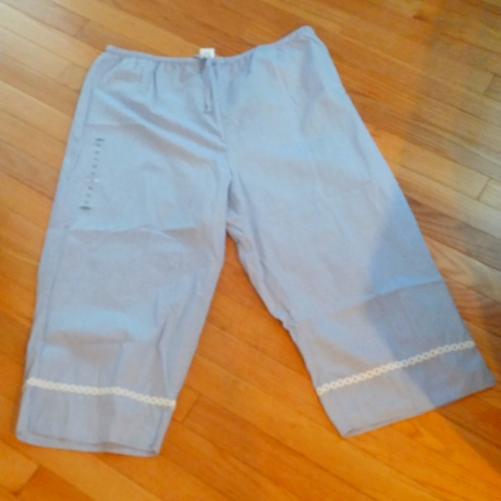 - Old Navy mini gingham print daisy trim cotton capris sleep cottage core …